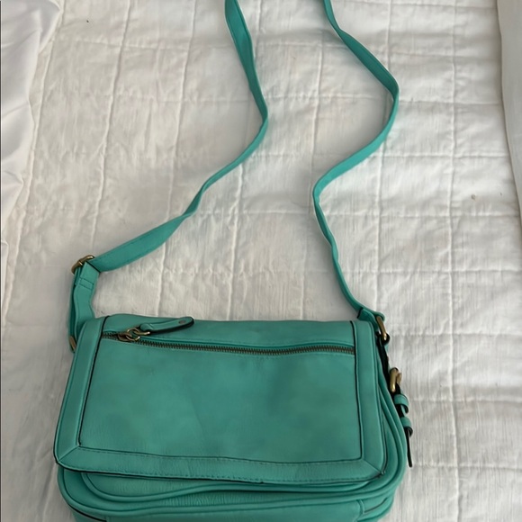Merona Tiffany Blue Crossbody Bag with Adjustable Strap and Minimalist Design - Picture 1 of 5